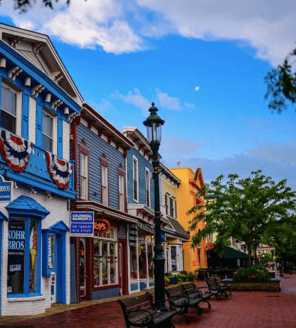 exterior view of washington square mall in cape may nj